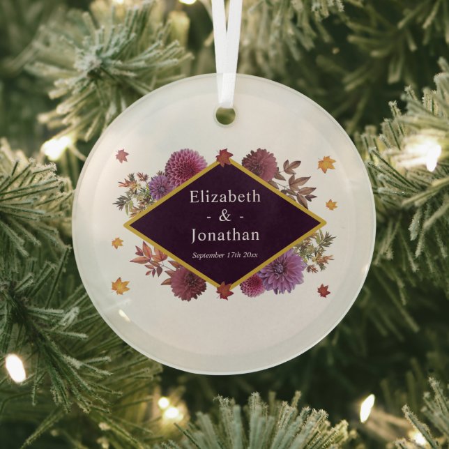 Romantische Herbstdahlia Hochzeit Ornament Aus Glas (InSitu)
