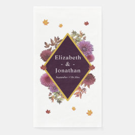 Romantische Herbstdahlia Hochzeit Serviette