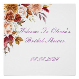 ROMANTISCHE HERBSTFARBEN BRAUTPARTY WELCOME SIGN POSTER