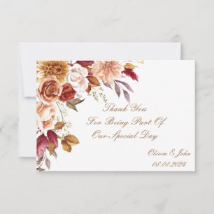 ROMANTISCHE HERBSTFARBEN BRIDAL SHOWER  DANKESKARTE