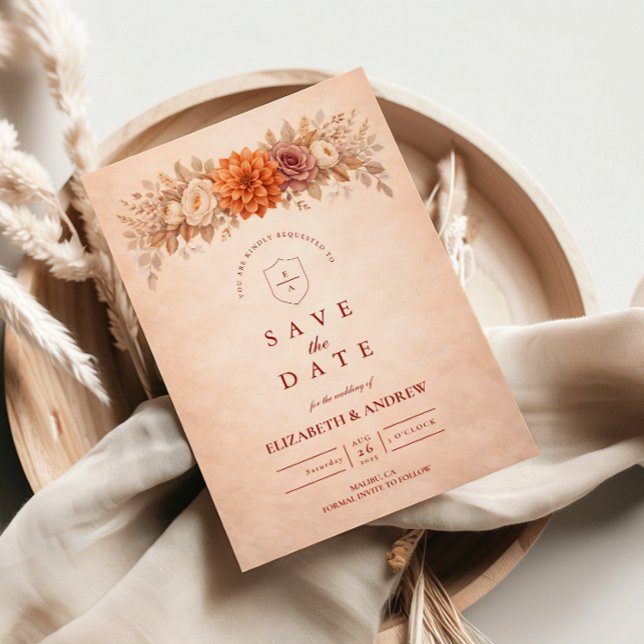 Romantische Herbstgartenhochzeit Save The Date (Von Creator hochgeladen)