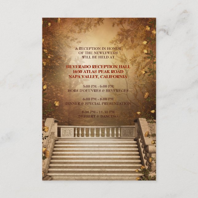 Romantische Herbstleaves und Empfang-Card Begleitkarte (Vorderseite)