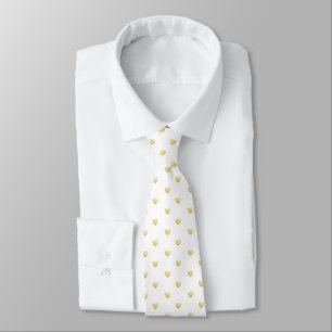 Romantische Herz-Gold-Imitate Foil White Pattern Krawatte