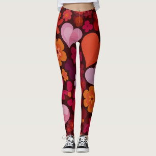Romantische Herz-Muster-Leggings – Perfekt zum Val Leggings