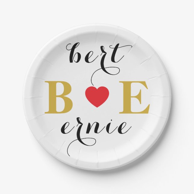 Romantische Herz-Zeichen-Teller fallen in Liebe Pappteller (Vorderseite)