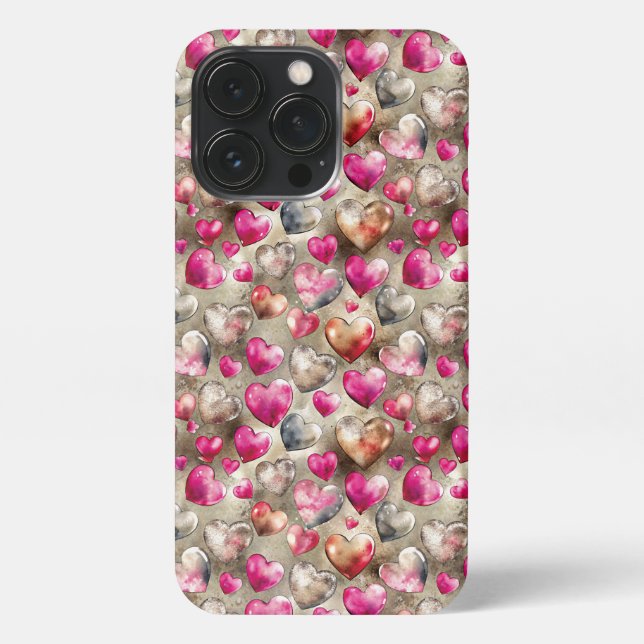 Romantische Herzen 11 iPhone 13 Pro Hülle (Rückseite)