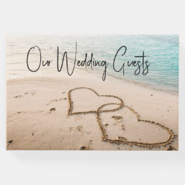 Romantische Herzen am Sandstrand Gästebuch