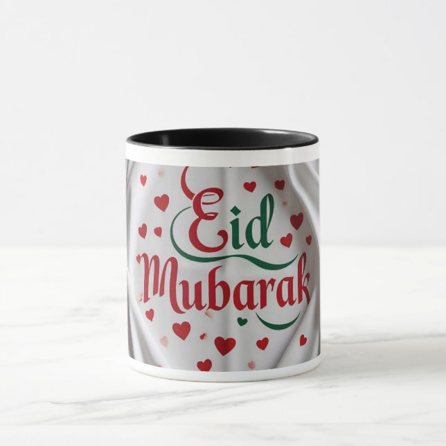 Romantische Herzen Eid Mubarak Tasse (Zentrum)