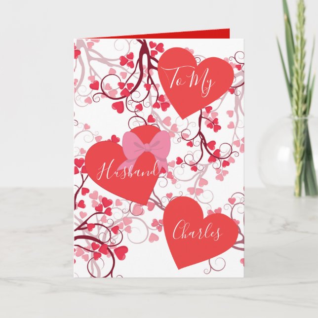 Romantische Herzen für den Valentinstag Feiertagskarte (Vorderseite)