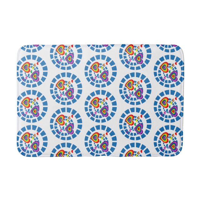 Romantische Herzen Lovely Blue Sphere Elegante Badematte (Vorderseite)
