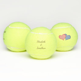 Romantische Herzen mit Text-Namen Tennisbälle