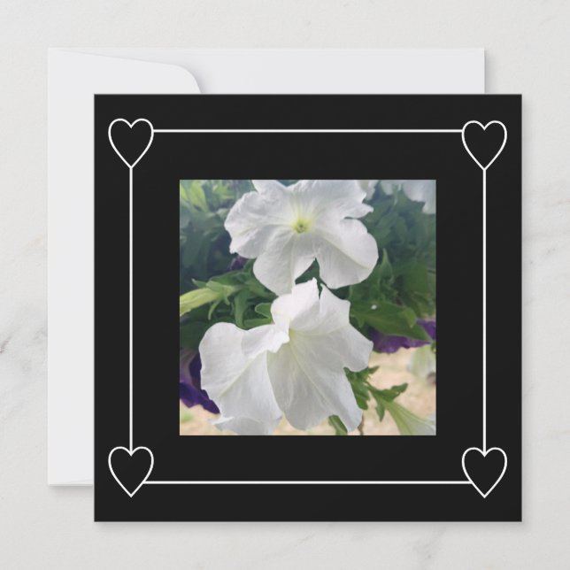 Romantische Herzen Modernes Black Simple Wedding F Save The Date (Vorderseite)