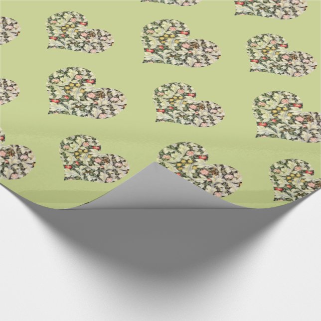 Romantische Herzen Vintag Geschenkpapier (Ecke)