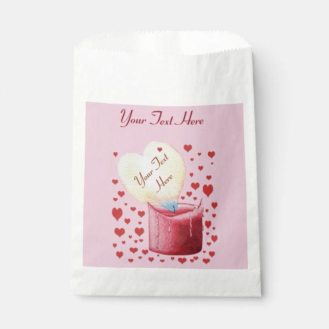 Romantische, herzförmige Flamme für Hochzeiten Geschenktütchen (Vorderseite)