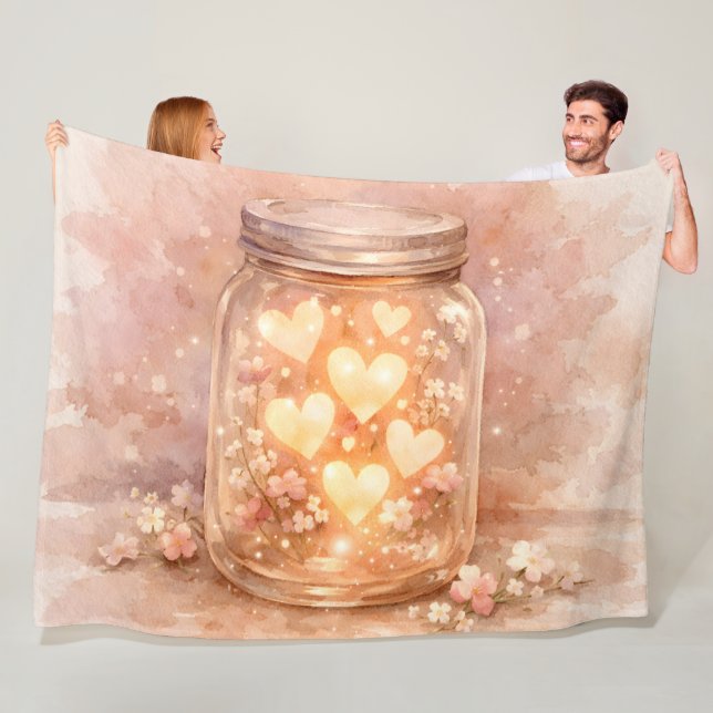 Romantische Herzglas-Wurfdecke Fleecedecke (Beispiel)