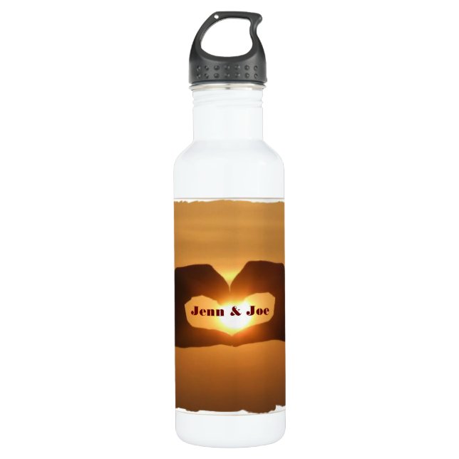 Romantische HerzHände kundenspezifisch Trinkflasche (Vorderseite)