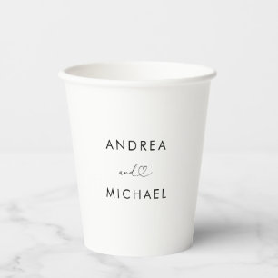 Romantische Herzschrift Minimalistisch Moderne Hoc Pappbecher