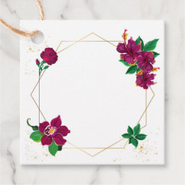 Romantische Hibiskus Blume geometrische Gefallen T Geschenkanhänger