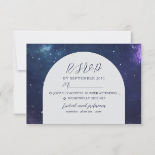 Romantische Hochzeit auf Erden und im Himmel Antwo RSVP Karte