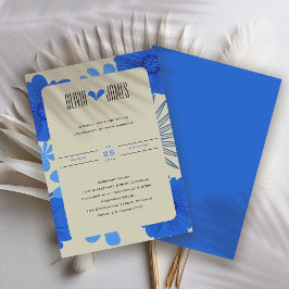 Romantische Hochzeit der Blauen Flora Einladung