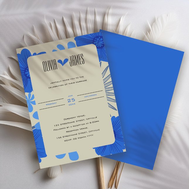 Romantische Hochzeit der Blauen Flora Einladung (Von Creator hochgeladen)