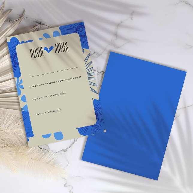 Romantische Hochzeit der Blauen Flora RSVP Karte (Von Creator hochgeladen)