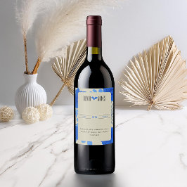 Romantische Hochzeit der Blauen Flora Weinetikett