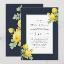 Romantische Hochzeit der Marine und des Gelben Ros