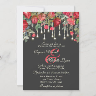 Romantische Hochzeit der Rose Garden Einladung