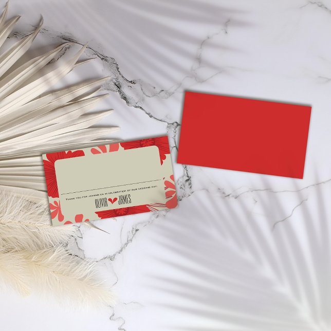 Romantische Hochzeit der Roten Flora Platzkarte (Von Creator hochgeladen)