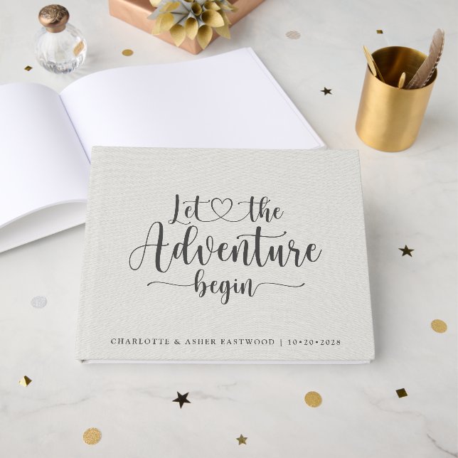 Romantische Hochzeit Gästebuch (Vorderseite Offen)