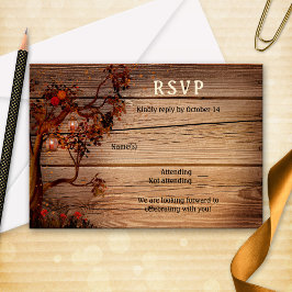Romantische Hochzeit im Herbst RSVP-Karte Einladung