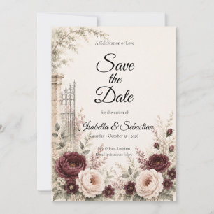 Romantische Hochzeit im Moody Vintage-Garten-Stil Save The Date