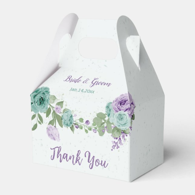 romantische Hochzeit in Blau und Lila Geschenkschachtel (Vorderseite)
