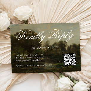 Romantische Hochzeit in feiner Kunst RSVP Karte
