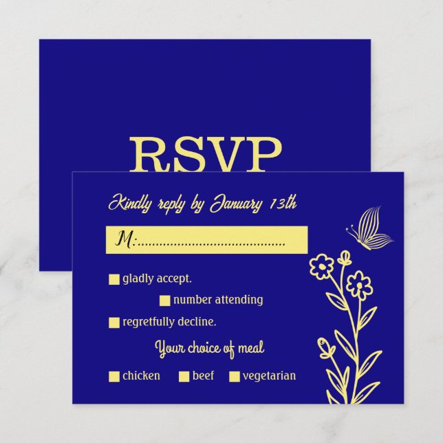 Romantische Hochzeit in Rosa Blume RSVP Karte (Vorne/Hinten)