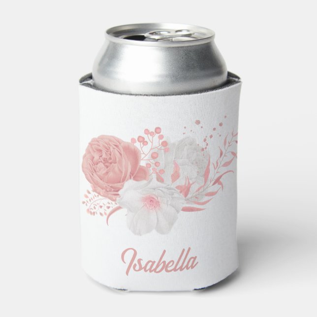 romantische Hochzeit in Rosa und Weiß Dosenkühler (Kanne Vorderseite)