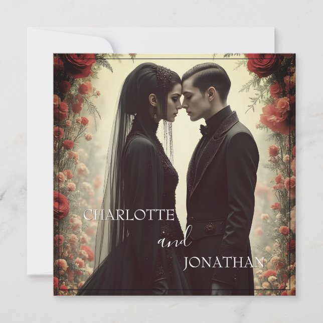 Romantische Hochzeit in Schwarz (Vorderseite)