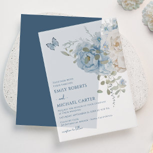 Romantische Hochzeit mit blauer Wasserfarbe