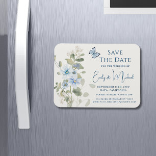 Romantische Hochzeit mit blauer Wasserfarbe Magnet