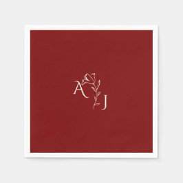 Romantische Hochzeit mit Burgunder Rot und Kupferm Serviette