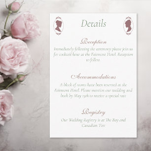 Romantische Hochzeit mit rosafarbenem Schimmer für Begleitkarte