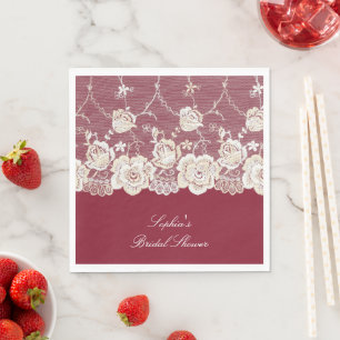 Romantische Hochzeit mit Roter Creme Serviette