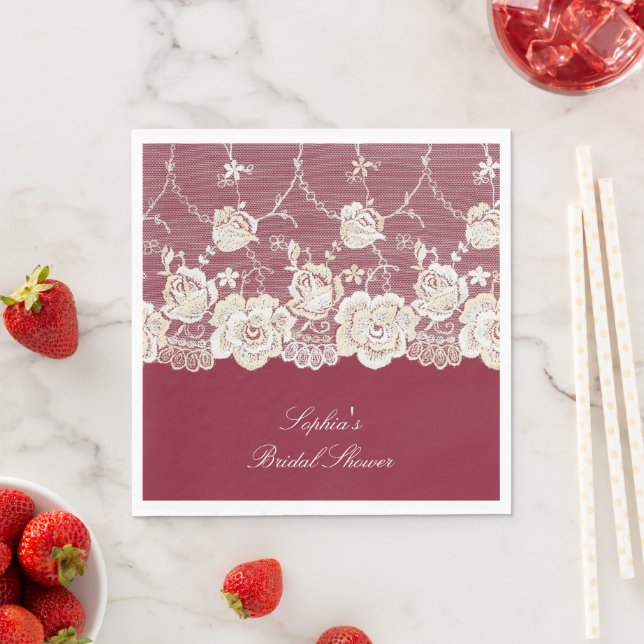 Romantische Hochzeit mit Roter Creme Serviette (Beispiel)