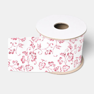 Romantische Hochzeit mit weißem Rosa Glitzer Ripsband