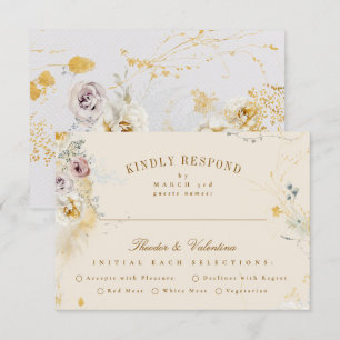 romantische Hochzeit RSVP Karte