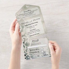 Romantische Hochzeit unter dem Meer All In One Einladung