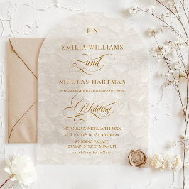 Romantische Hochzeit von Elfenbein Acryleinladungen