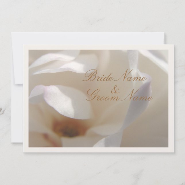 Romantische Hochzeit von Ivory Magnolia Einladung (Vorderseite)