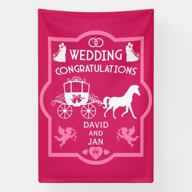 Romantische Hochzeit von Pferd und Kart Banner (Vertikal)
